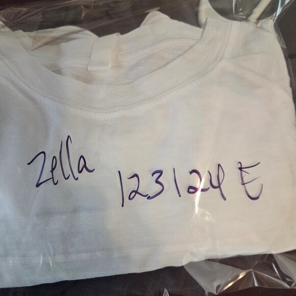 NWOT Zella White Long Sleeve Cotton T Shirt Sz XS Flawed - Picture 11 of 11